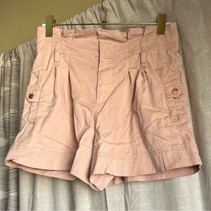 Topshop Tan Paperbag Waist Shorts Size 8 High Rise